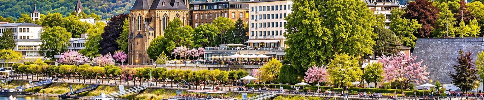 Frühlingshaftes Bonn am Rhein