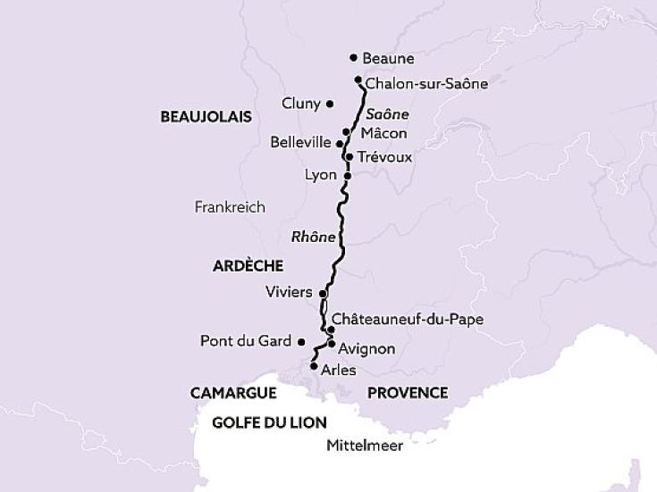 Flusskreuzfahrt auf der Rhone mit Haustürabholung © nicko cruises Schiffsreisen GmbH