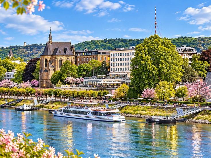 Frühlingshaftes Bonn am Rhein