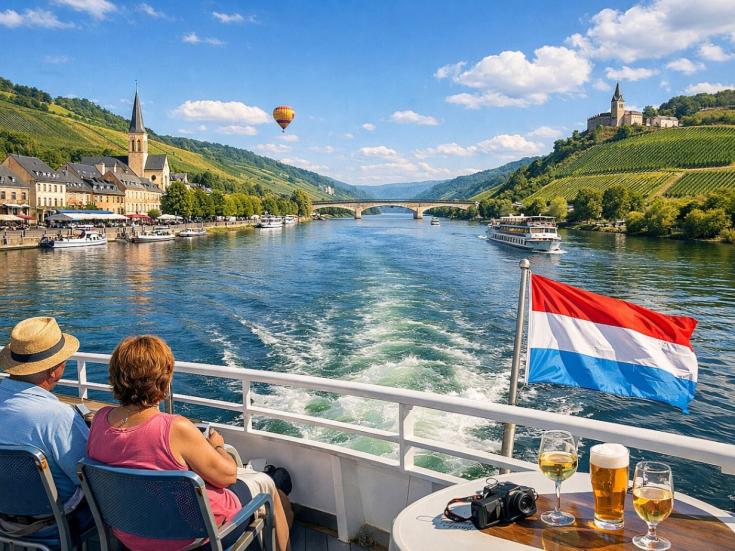 Schifffahrt auf der Mosel in Luxemburg