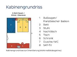 MS Bolero - Kabinengrundriss