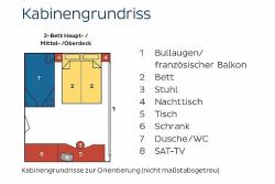 Flusskreuzfahrt auf der Donau mit MS Bellejour mit Haustürabholung - Kabinengrundriss