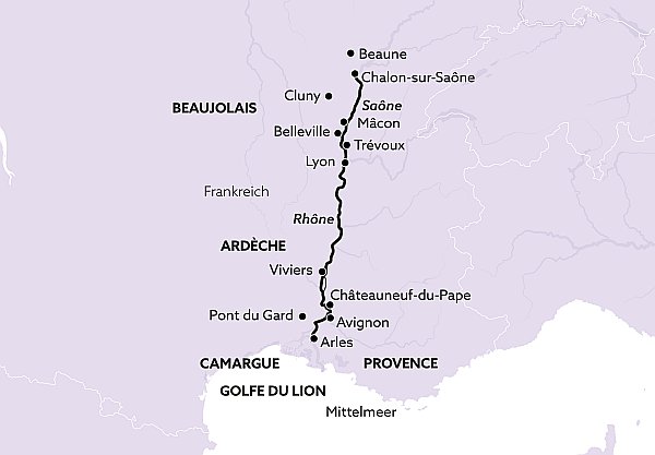 Flusskreuzfahrt auf der Rhone