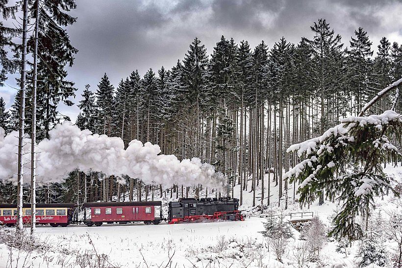 Mit dem Traditionszug zum Brocken - Harzer Schmalspurbahn © Gerald Friedrich auf Pixabay